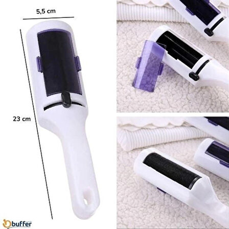 BakGelAl Taşınabilir Elektrostatik Tüy Toplayıcı Rulo | Hazneli Evcil Hayvan Tüy Temizleyici