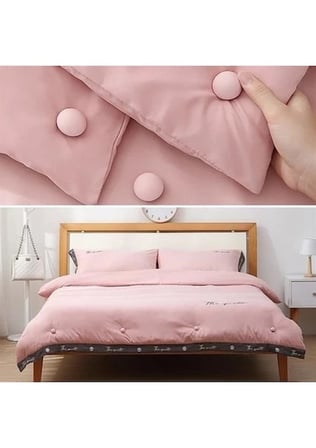 BakGelAl 8 Adet Mantar Model Yorgan ve Çarşaf Sabitleyici Seti Pembe, Pratik Düğmeli Tasarım, Dikiş Gerektirmez, Nevresim Takımı Sabitleyici8