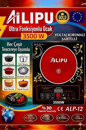 Ailipu CM Global Store Ailipu Ocak 3500W TÜM TENCERELERE UYUMLU