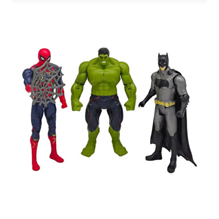 3'lü Avengers Hulk-Batman-Spider-Man Oyun Seti