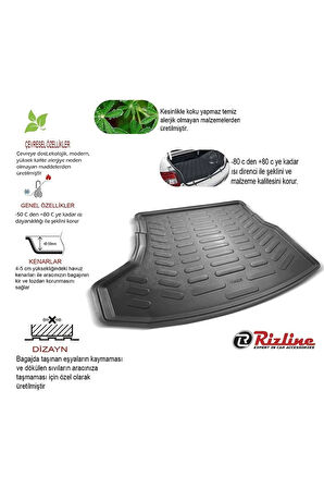 Peugeot 307 HB 2007 Araca Özel Tasarım 3D Bagaj Havuzu