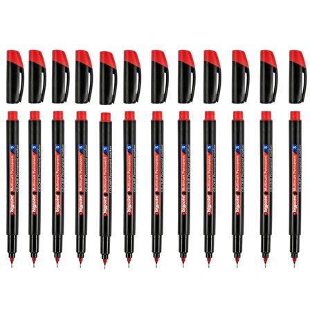 Bigpoint Permanent Marker (asetat) Kalem S 0,3 Kırmızı 12'li Set
