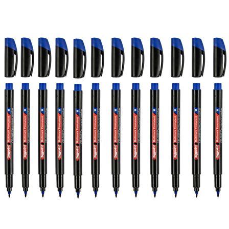Bigpoint Permanent Marker (asetat) Kalem M 1,0 Mavi 12'li Set