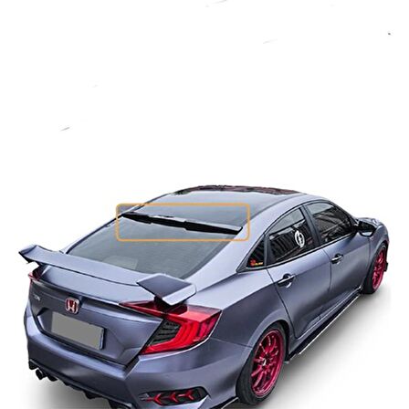 Honda Civic Fc5 ( 2016-2020 ) Abs Plastik   Cam Üstü Piano Black Spoiler