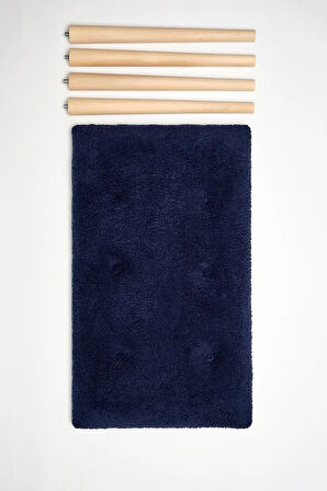 Puf Retro Ahşap Ayaklı Handmade Çok Amaçlı Kuzu Tüyü Puf Bench Koltuk Sandalye Makyaj Pufu