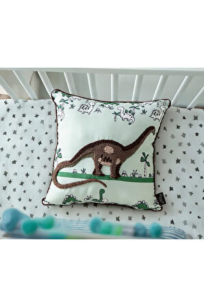 Punch İşlemeli Bebek Çocuk Odası Tekli Dekoratif Özel Tasarım Kırlent 35x35 cm İç Dolgulu