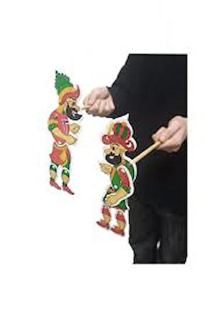 Gölge Oyun Seti, Hacivat Ve Karagöz, 26 Cm, Karagöz Hacıvat Kukla Oyunu, 1 Paket Oyun Seti