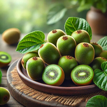 "1 Adet Saksılı Mini Kivi (Actinidia arguta) - Bahçenize Tatlı ve Aromatik Meyveler"1 yaş