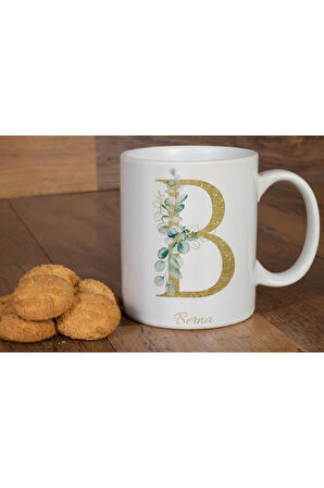 Kişiye Özel Harf  ve İsim Yazdırılabilir Baskılı Kupa Barkdak