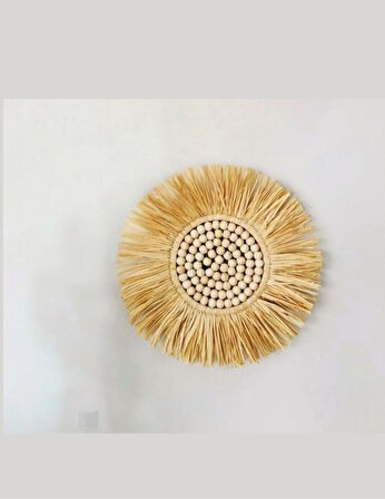  Yeni Ev İçin 3’lü Bohem Rafya Duvar Süsü – Doğal Ahşap Boncuklu & Midyeli El Yapımı Dekor Seti