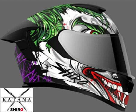 SHIRO KASK FullFace KATANA JOKER Sun Vizor GRAF NEW L BEDEN 