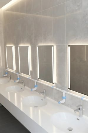 Depolu Sıvı Sabunluk Sistemi Musluğu 10 Lu Paket - Butonlu Musluk Aparatı Mavi