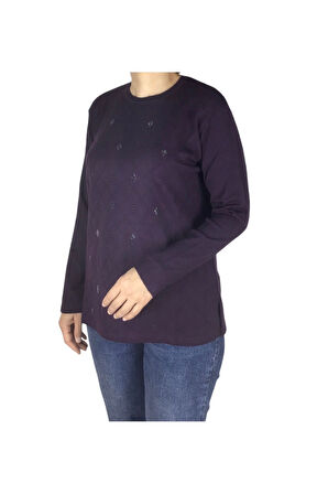 KADIN MİMOZA ÖNÜ TAŞLI BÜYÜK BEDEN ANNE BLUZ