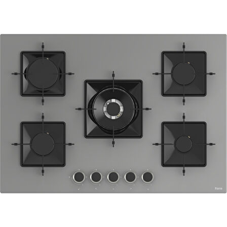 Ferre Ss Serisi Gri 5 Gözlü Ankastre Set ( QBL62CPR-SS038-D065 )