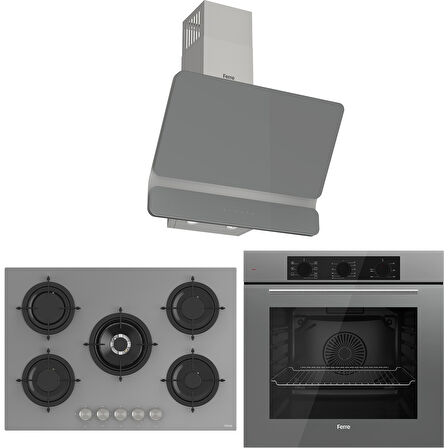 Ferre Rs Serisi Gri 5 Gözlü Ankastre Set ( QBL62CPR-RS038-D082 )