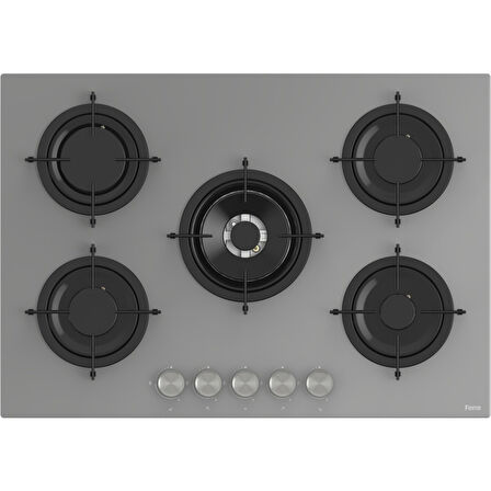 Ferre Rs Serisi Gri Cam  5 Gözlü Ankastre Set ( QBL62CPR-RS038-D065 )