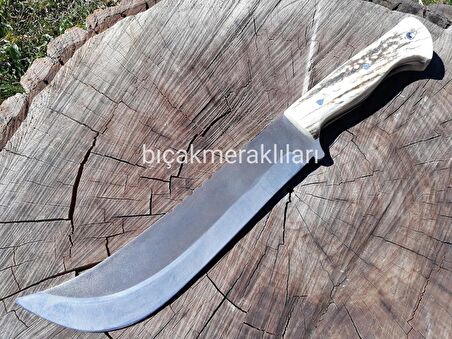 Büyük Av Bıçağı 34 CM 4mm 4134 Çelik Geyik Boynuzu