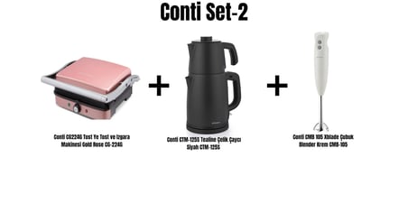 Conti Set-2 (Tost Makinesi, Çaycı ve Çubuk Blender)