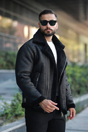 Biker Kürk Detaylı Kışlık Mont