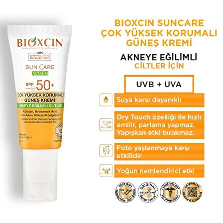 Bioxcin Sun Care Çok Yüksek Korumalı Akneye Eğilimli Ciltler İçin Güneş Kremi Spf 50+ 50 ml