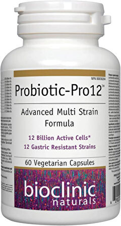 Bioclinic Naturals Probiotic Pro (lactobacillus+bifidobacterium) 12 Billion milliards 60 vcaps