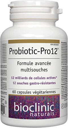 Bioclinic Naturals Probiotic Pro (lactobacillus+bifidobacterium) 12 Billion milliards 60 vcaps