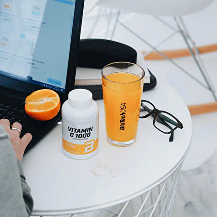 Biotech USA Vitamin C 1000 Rosehip and base flower powder Bioflavonoids 250 Tablet