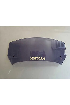 MOTOCAM Rüzgar Saptırıcı Deflektör Camı 1 Delikli 32x12cm Füme Renkli   (APARATSIZDIR)