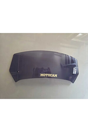 MOTOCAM Rüzgar Saptırıcı Deflektör Camı 1 Delikli 32x12cm Füme Renkli   (APARATSIZDIR)