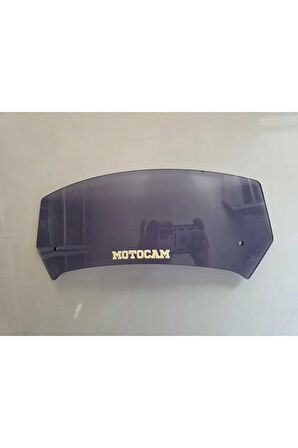 MOTOCAM Rüzgar Saptırıcı Deflektör Camı 1 Delikli 32x12cm Füme Renkli   (APARATSIZDIR)