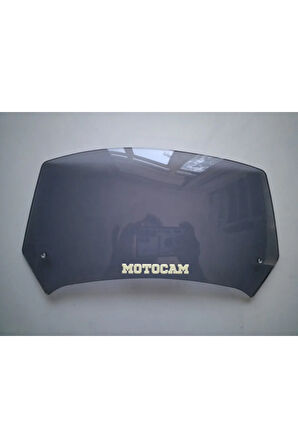 MOTOCAM Rüzgar Saptırıcı Deflektör Camı 1 Delikli 32x15cm Füme Renkli   (APARATSIZDIR)
