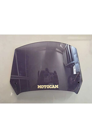 MOTOCAM Rüzgar Saptırıcı Deflektör Camı 1 Delikli 32x18cm Füme Renkli   (APARATSIZDIR)