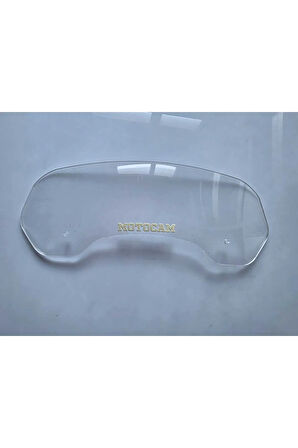 MOTOCAM Rüzgar Saptırıcı Deflektör Camı 1 Delikli 35x12cm Şeffaf Renkli   (APARATSIZDIR)
