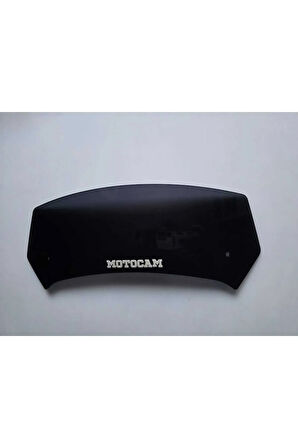 MOTOCAM Rüzgar Saptırıcı Deflektör Camı 1 Delikli 35x12cm Siyah Renkli   (APARATSIZDIR)