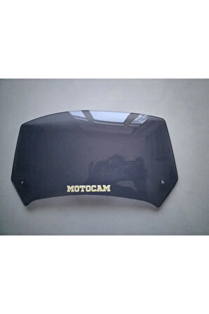 MOTOCAM Rüzgar Saptırıcı Deflektör Camı 1 Delikli 35x15cm Füme Renkli   (APARATSIZDIR)