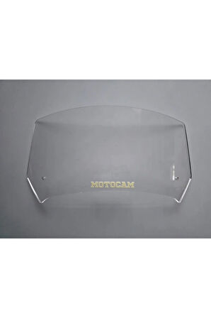 MOTOCAM Rüzgar Saptırıcı Deflektör Camı 1 Delikli 35x15cm Şeffaf Renkli   (APARATSIZDIR)