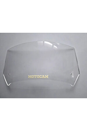 MOTOCAM Rüzgar Saptırıcı Deflektör Camı 1 Delikli 35x15cm Şeffaf Renkli   (APARATSIZDIR)