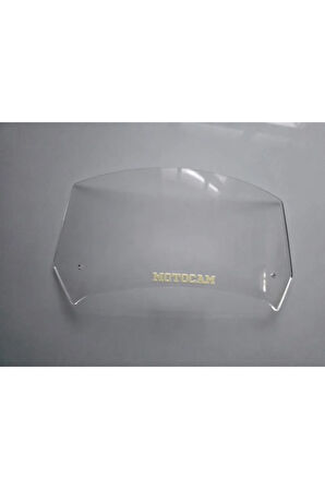 MOTOCAM Rüzgar Saptırıcı Deflektör Camı 1 Delikli 35x15cm Şeffaf Renkli   (APARATSIZDIR)