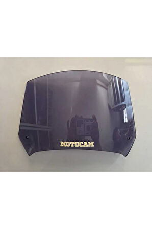 MOTOCAM Rüzgar Saptırıcı Deflektör Camı 1 Delikli 35x18cm Füme Renkli   (APARATSIZDIR)