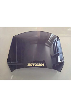 MOTOCAM Rüzgar Saptırıcı Deflektör Camı 1 Delikli 35x18cm Füme Renkli   (APARATSIZDIR)