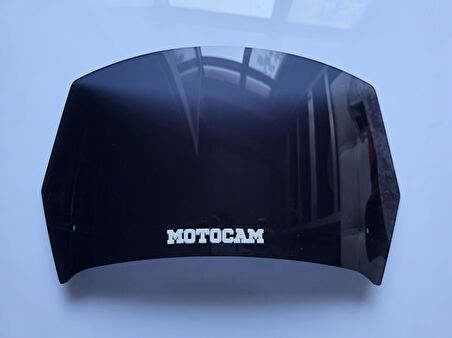 MOTOCAM Rüzgar Saptırıcı Deflektör Camı 1 Delikli 35x18cm Siyah Renkli   (APARATSIZDIR)