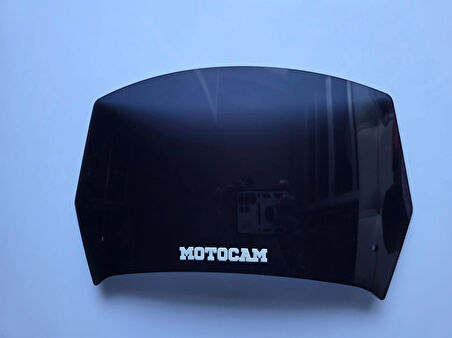 MOTOCAM Rüzgar Saptırıcı Deflektör Camı 1 Delikli 35x18cm Siyah Renkli   (APARATSIZDIR)
