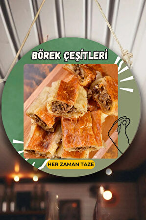 Börek Salonu için Duvar, Kapı, Çift Taraflı Askılı Pano Karşılama Tabelası, Börek Dükkanı Tablo Süsü