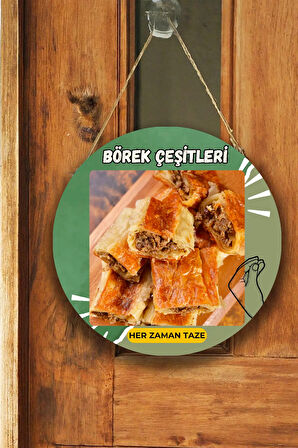 Börek Salonu için Duvar, Kapı, Çift Taraflı Askılı Pano Karşılama Tabelası, Börek Dükkanı Tablo Süsü