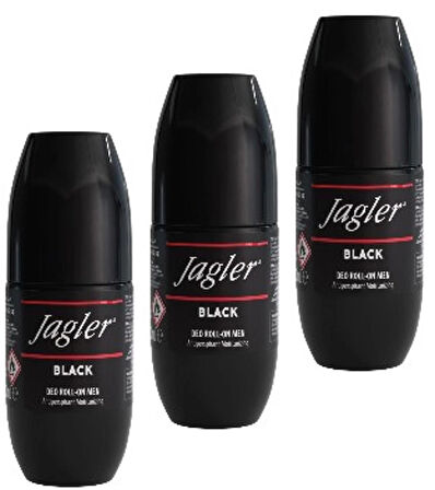 Jagler Black Roll-On Deodorant 50 ml – Kalıcı Koruma ve Şık Koku 3 ADET