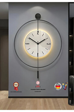 Blackfred -büyük Boy (50X75CM)-abs Göbek-pilli Led-modern Duvar Saati