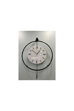 3lü Black Fred Ledli Elegante Set-büyük Boy (50X75CM)- Modern Dekoratif Metal Duvar Saati