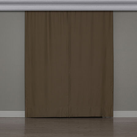 Gauze Fabric Design BLACKOUT KOYU BEJ KARARTMA ÖZELLİKLİ FON PERDE 275 x 270