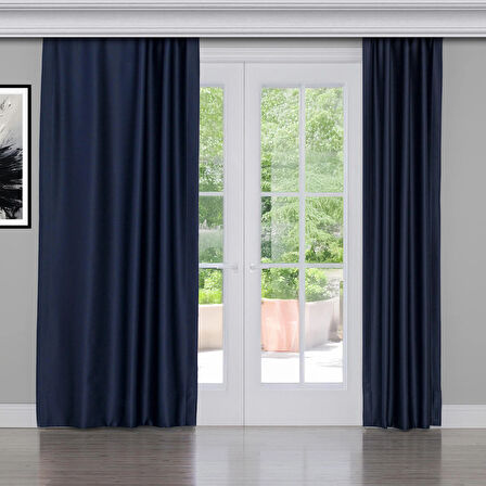 Gauze Fabric Design Blackout İndigo KARARTMA ÖZELLİKLİ FON PERDE 100 x 260