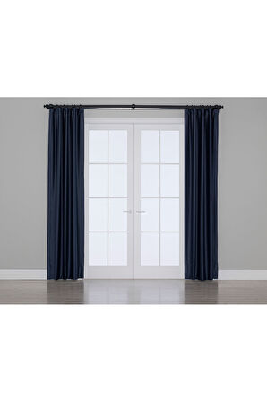 Gauze Fabric Design Blackout İndigo KARARTMA ÖZELLİKLİ FON PERDE 200 x 270